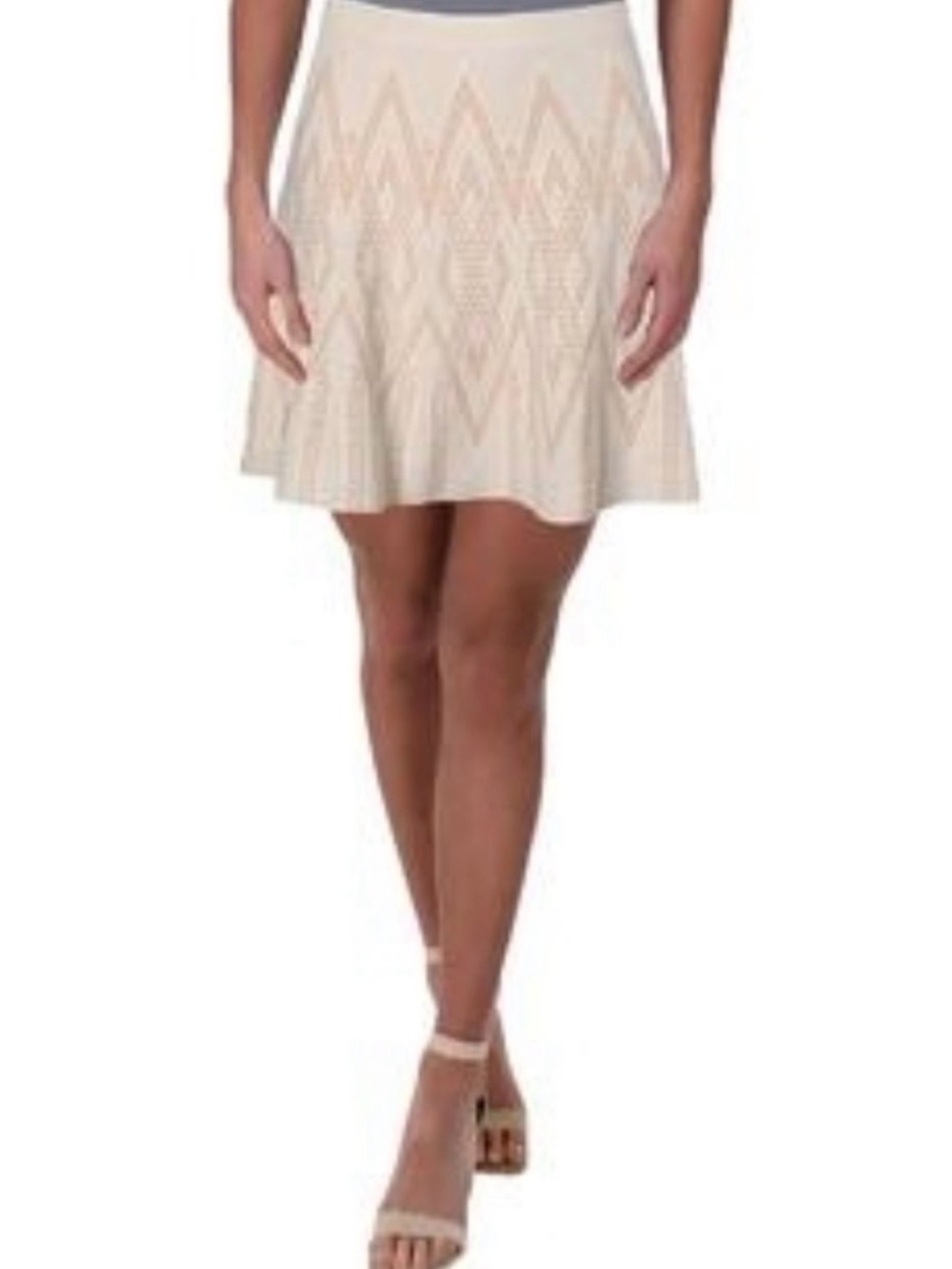 BCBG - Beige Textured A-Line Skirt